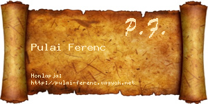 Pulai Ferenc névjegykártya